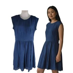 Rebecca Taylor Sleeveless Fit And Flare Dress Blue Short Size 8